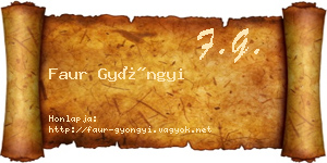 Faur Gyöngyi névjegykártya