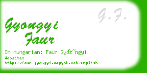 gyongyi faur business card